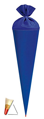 Schultüte - Rohling - kräftiges BLAU - 85 cm - mit Holzspitze / Tüllabschluß - Zuckertüte Roth - zum Basteln, Bemalen und Bekleben Bastelschultüte - 3