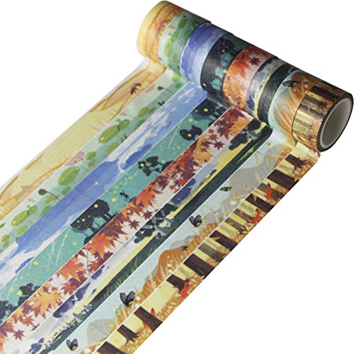 UOOOM 24 Rollen Washi Tape Set - Frühling Sommer Herbst und Winter Kreative Design Klebebänder Papierband - Masking Tape deko klebeband buntes Klebebänder DIY scrapbook - 4