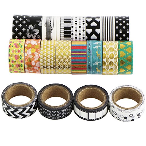 EDGEAM Washi Tape 20er Set Klebeband Dekoband Masking Tape - 4