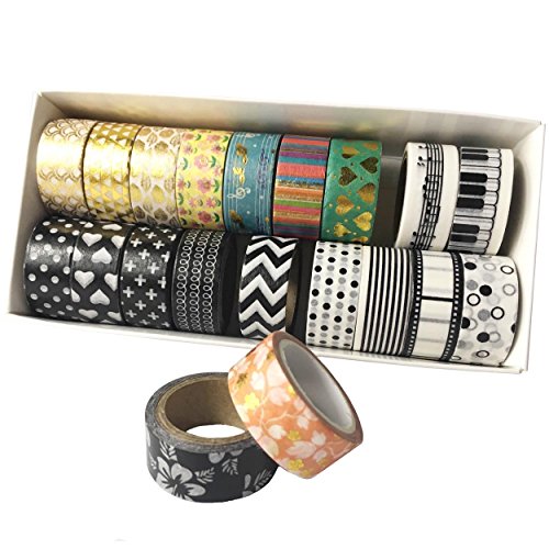 EDGEAM Washi Tape 20er Set Klebeband Dekoband Masking Tape - 5