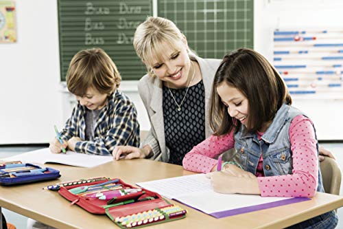 Ergonomischer Schulfüller für Rechtshänder mit Anfänger-Feder A - STABILO EASYbirdy in türkis/neonpink - Einzelstift - inklusive Patrone und Einstellwerkzeug - Schreibfarbe blau (löschbar) - 10