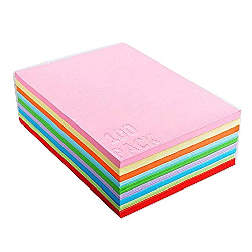10 Farben, A4 120 g/m² ,100 Blatt Verdicken Buntpapier Farbigen A4 Kopierpapier Papier , Farbige Buntes Papier Ton-Papier, für DIY Kunst Handwerk (20 * 30cm) - 2